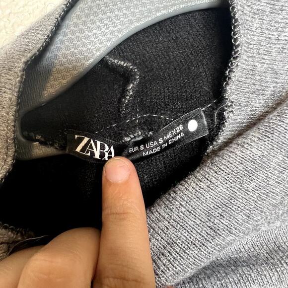 Copied - Zara Long Sleeve Gray High Neck Sweater Shirt Size Small - Picture 4 of 5